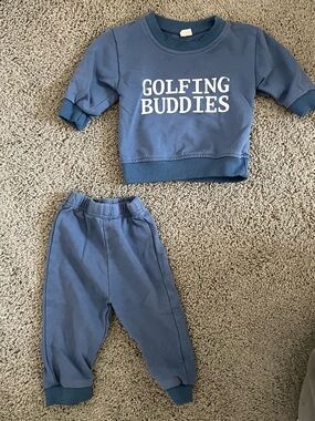Mini Olie Golfing Buddies Sweatshirt and Sweatpants Set 3-6m